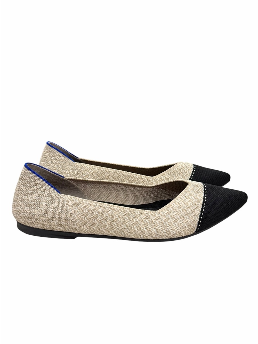 Rothy's The Point II Herringbone Captoe Flat Women's Size 10 Preppy Slip On S6